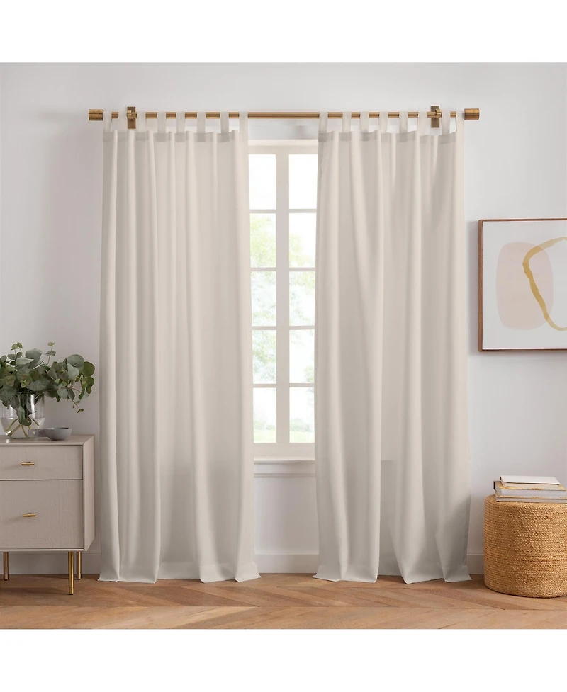 Elrene Home Fashions Matine Solid Tab Top Indoor/Outdoor Window Curtain
