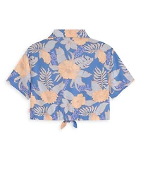 Scotch & Soda Big Girls Short Sleeve Front Button Up Shirt