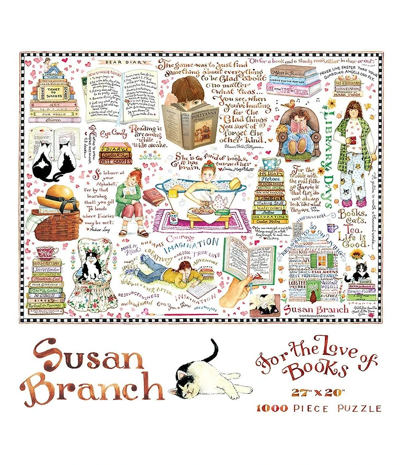 1000 Piece Books & Cats Susan Branch Jigsaw Puzzle