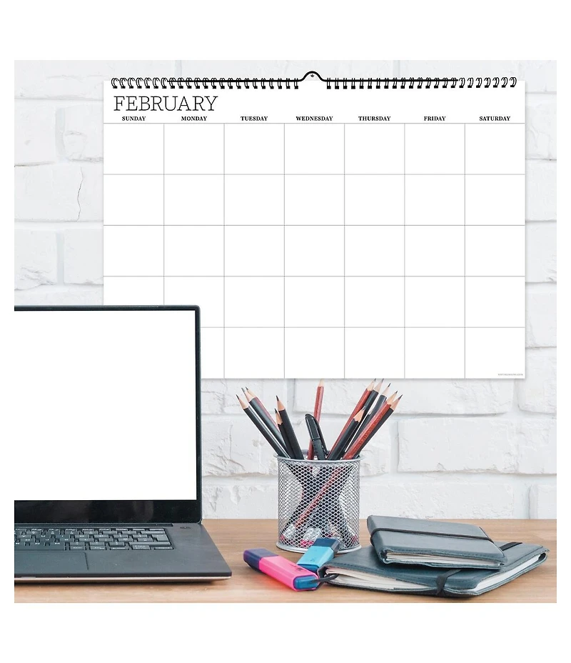 Undated 17" x 12" Dry Erase Medium Wire-o Hanging Horizontal Wall Calendar