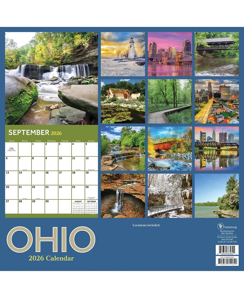 2026 Ohio Wall Calendar