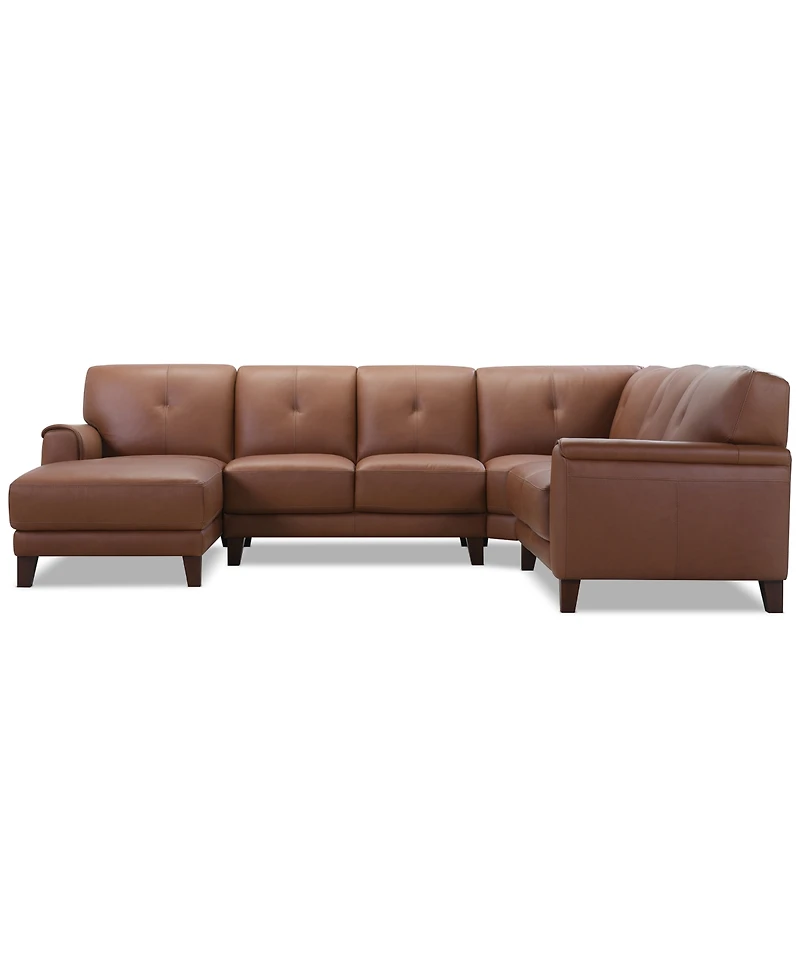 Ashlinn 4-Pc. Leather Chaise Sectional, Exclusively at Macy's