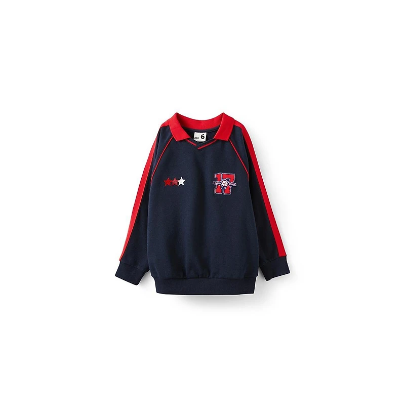 Cotton On Big Boys Little/Big Polo Collar Fleece Top