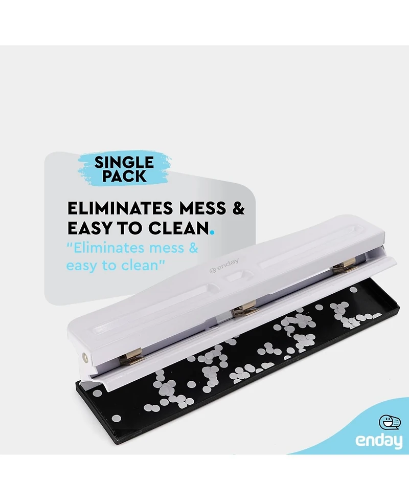 3 Hole Punch Heavy Duty, 3 Ring Hole Puncher for Binder, 10 Sheet Adjustable Paper Punch, Metal Three Hole Punch with Built-in Waste Chip Tray, Deskto