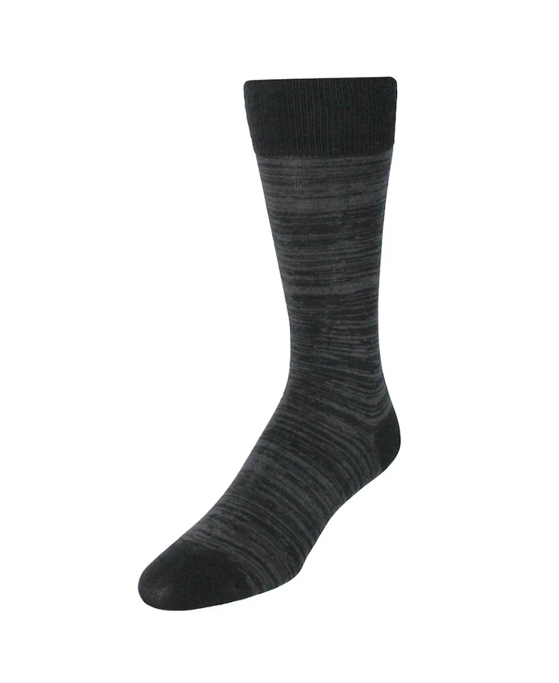 Trafalgar Men's Marius Marled Patterned Mid-Calf Pima Cotton Socks (1 Pair)
