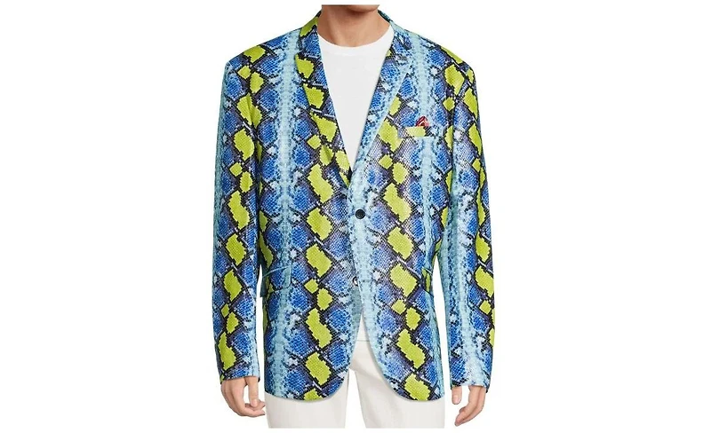 Elie Balleh Boys Snakeskin Jacket Print Blazer