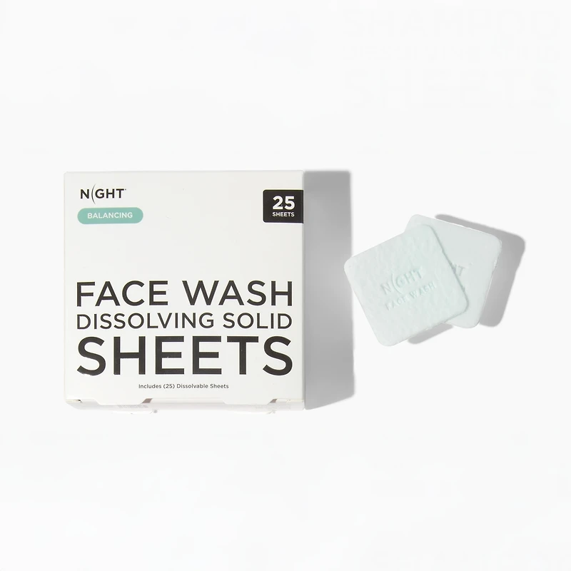 Mess Free Face Wash Sheets, Instantly Dissolves, 25 Washes