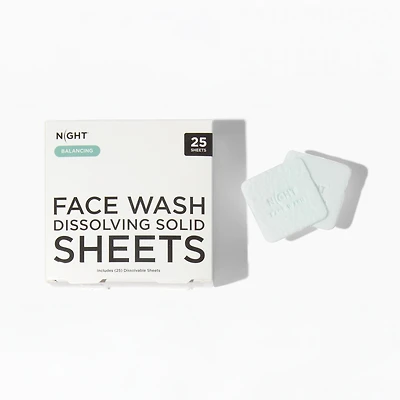Mess Free Face Wash Sheets, Instantly Dissolves, 25 Washes