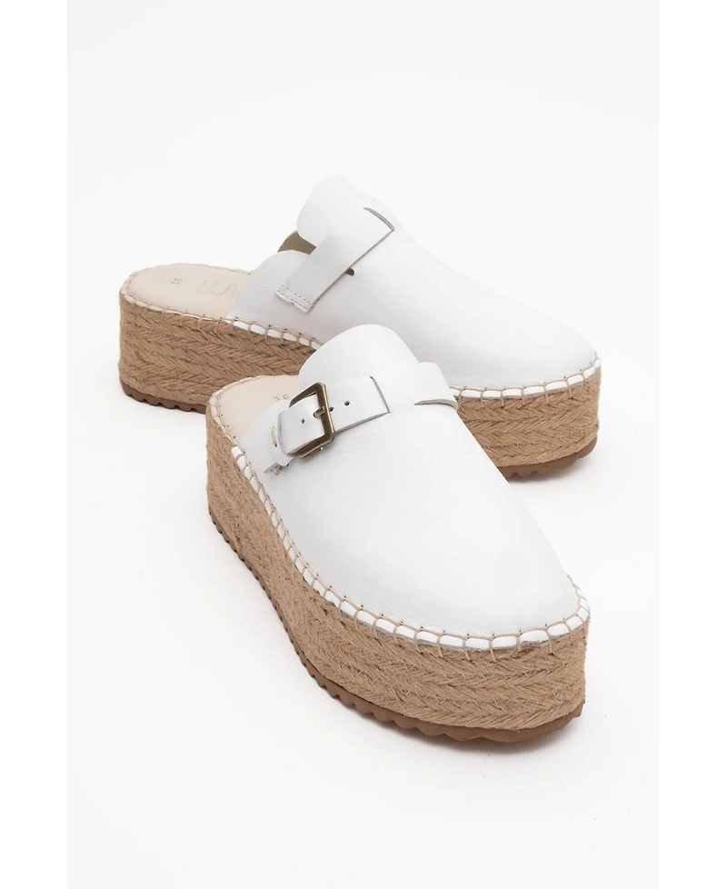 Novas Leather Platform Espadrille Mule (Women)