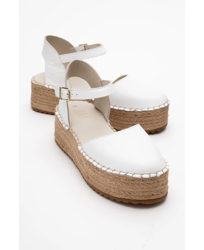 Viba Leather Esprarille Platform Wedge Sandals