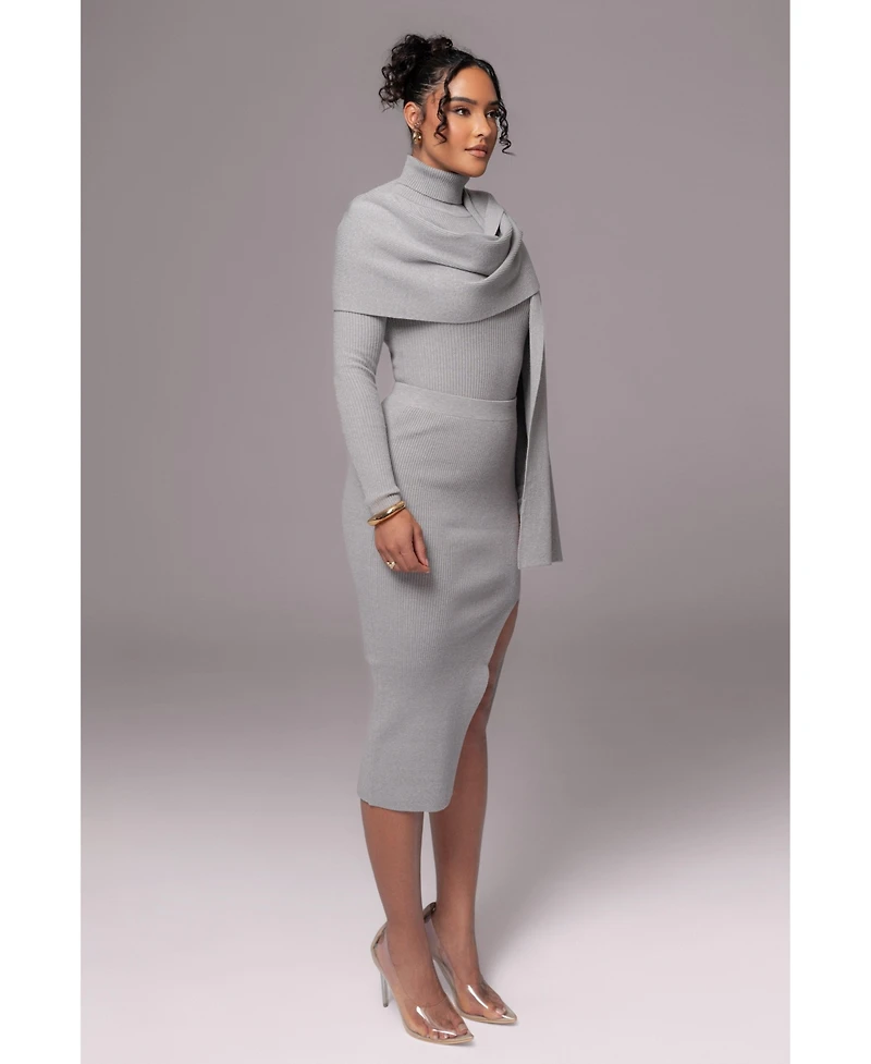 Jluxlabel Women's Grey Cardinal Essential Knit Skirt