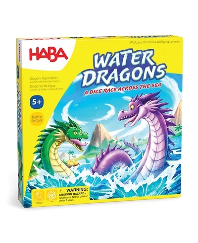 Haba Water Dragons: Kids Board Game and Fast-Paced Dice Game with Wooden Components for Ages 5 and up, Made in Germany