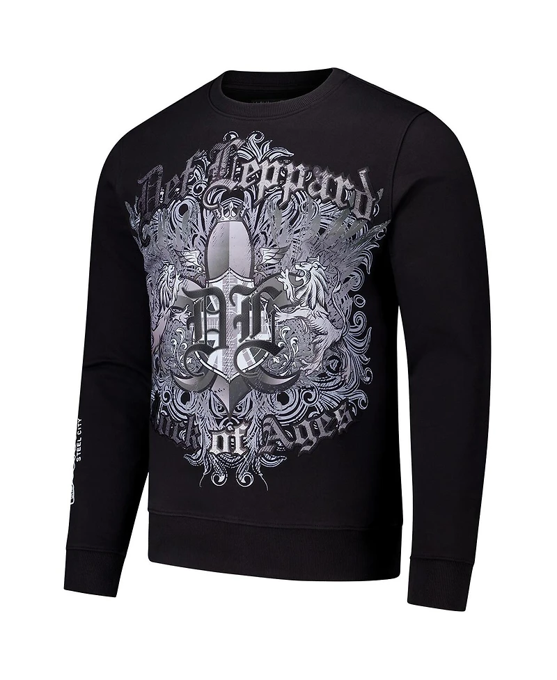Freeze Max Men's Black Def Leppard Department of Rock Pullover Sweatshirt