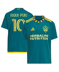 Adidas Big Boys and Girls Riqui Puig Green La Galaxy 2024 La Kit Replica Player Jersey