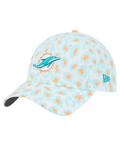 New Era Women's White Miami Dolphins Active Leopard 9TWENTY Adjustable Hat