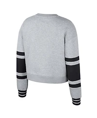 Stadium Essentials Women's Heather Gray Lafc Scrimmage Cropped Pullover Sweatshirt