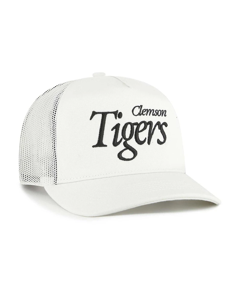 '47 Brand Men's and Women's Cream Clemson Tigers Foundation Script Adjustable Trucker Hat