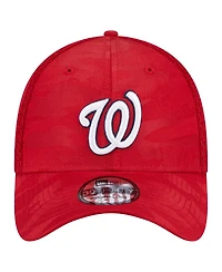 New Era Men's Red Washington Nationals Subtle Camo 39THIRTY Flex Hat