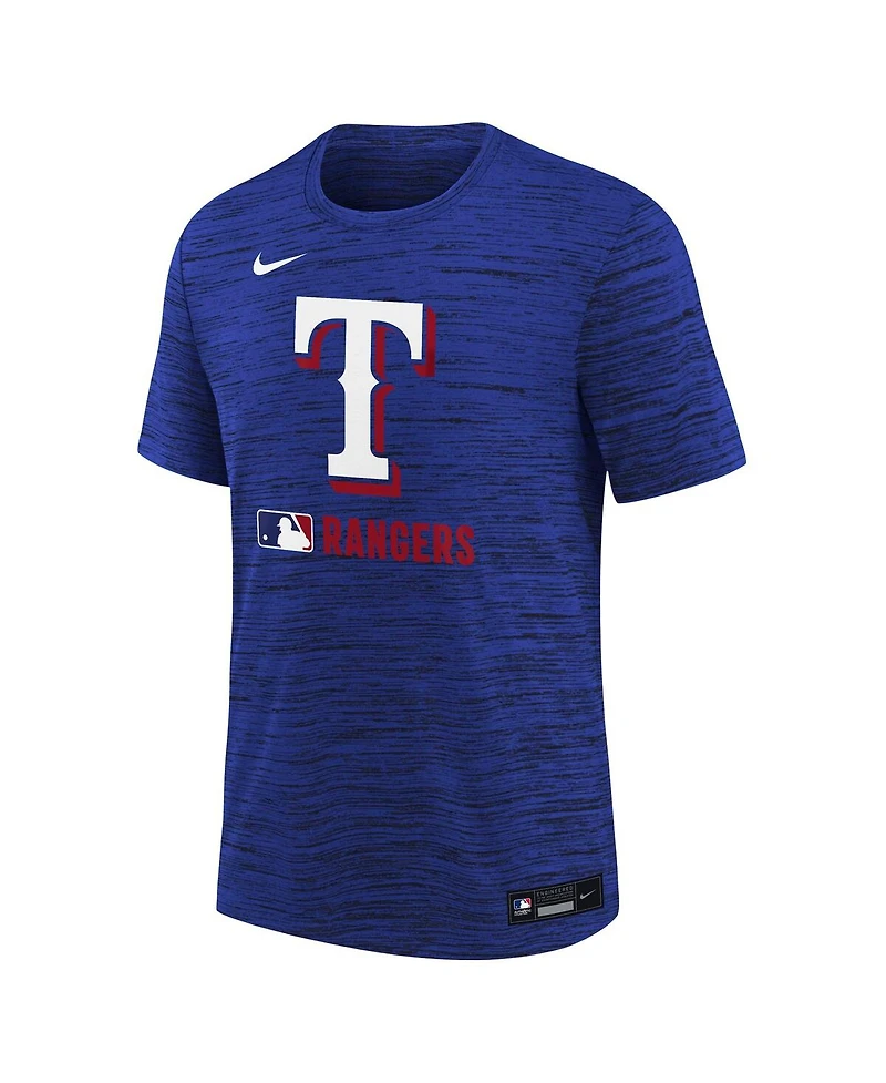Nike Big Boys and Girls Royal Texas Rangers Authentic Collection Velocity Performance T-Shirt