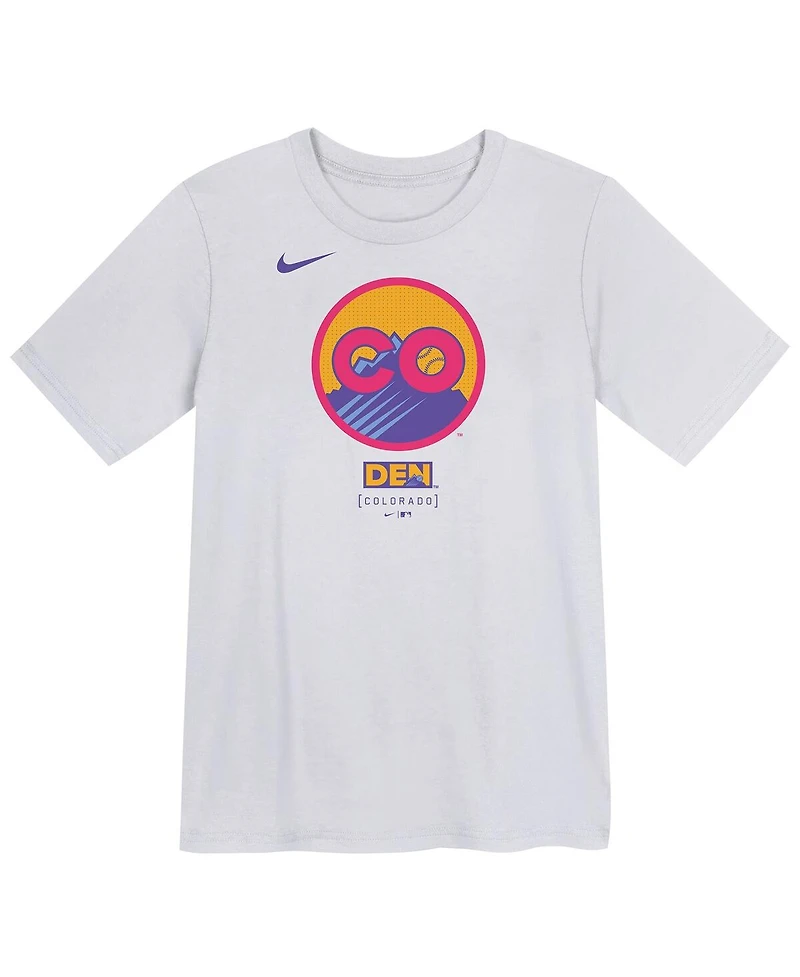 Nike Preschool White Colorado Rockies 2025 City Connect Logo T-Shirt