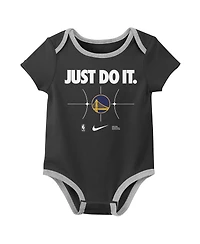 Nike Baby Boys and Girls 2-Pack Royal/Black Golden State Warriors Just Do It Bodysuit Set