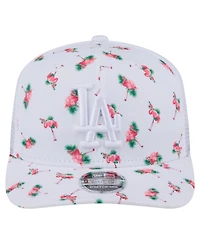 New Era Men's White Los Angeles Dodgers Flamingo Mesh Back 9SEVENTY Stretch-Snap Hat