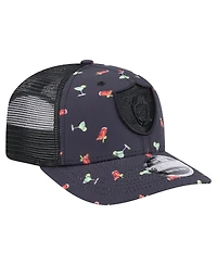 New Era Men's Navy/Black Las Vegas Raiders Adventure Drinks Pattern 9SEVENTY Stretch Snap Hat