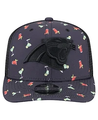 New Era Men's Navy/Black Carolina Panthers Adventure Drinks Pattern 9SEVENTY Stretch Snap Hat