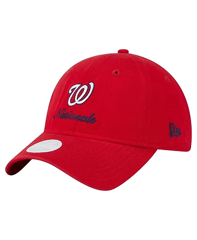 New Era Women's Red Washington Nationals Preppy Team 9TWENTY Adjustable Hat