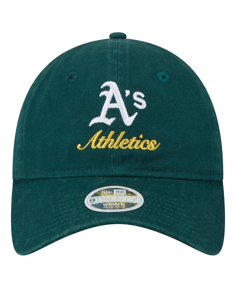 New Era Women's Dark Green Athletics Preppy Team 9TWENTY Adjustable Hat