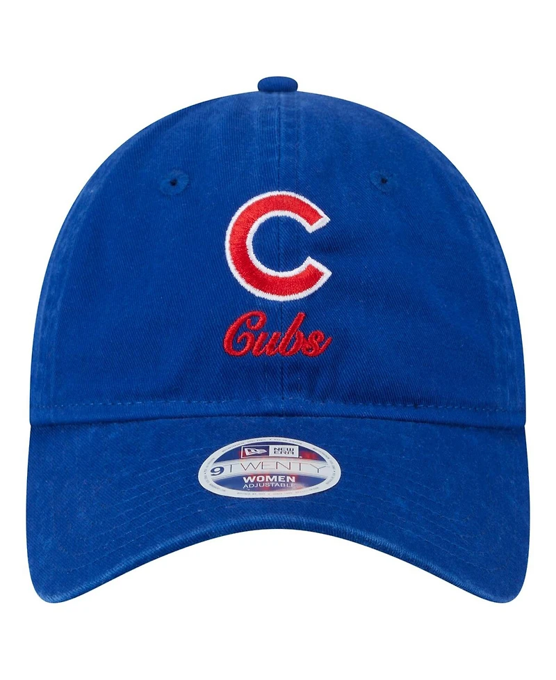 New Era Women's Royal Chicago Cubs Preppy Team 9TWENTY Adjustable Hat