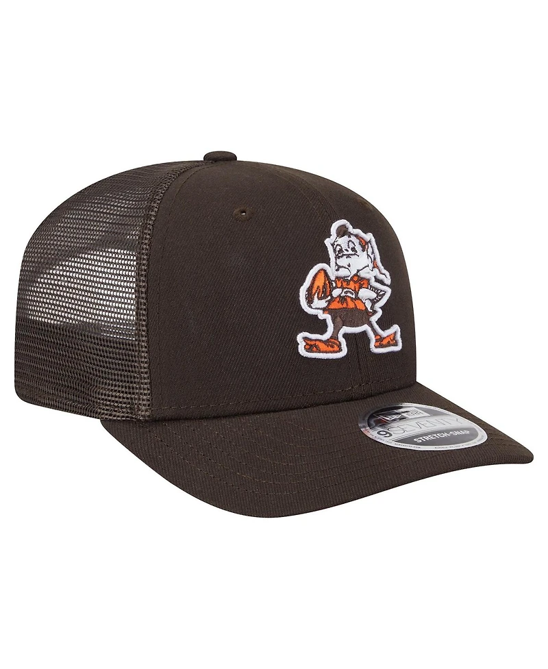 New Era Men's Brown Cleveland Browns Main Trucker 9SEVENTY Stretch Snap Hat