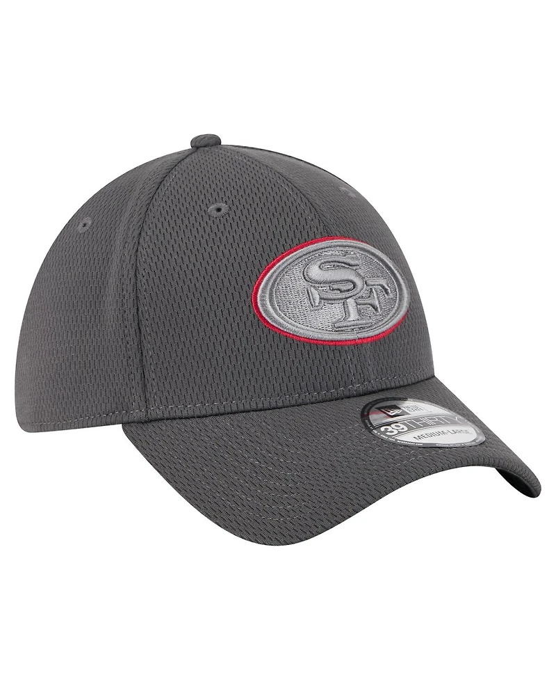 New Era Men's Graphite San Francisco 49ers Main 39THIRTY Flex Hat