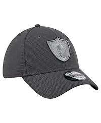 New Era Men's Graphite Las Vegas Raiders Main 39THIRTY Flex Hat