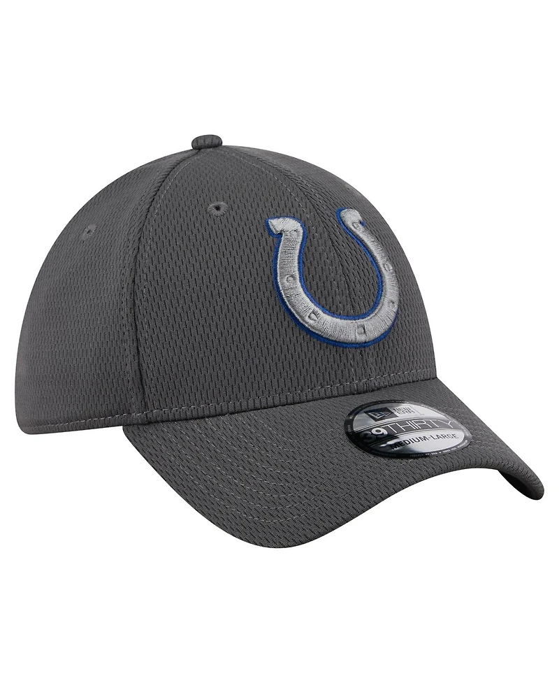 New Era Men's Graphite Indianapolis Colts Main 39THIRTY Flex Hat