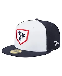 New Era Men's White/Black Nashville Sounds Authentic Collection 59FIFTY Fitted Hat