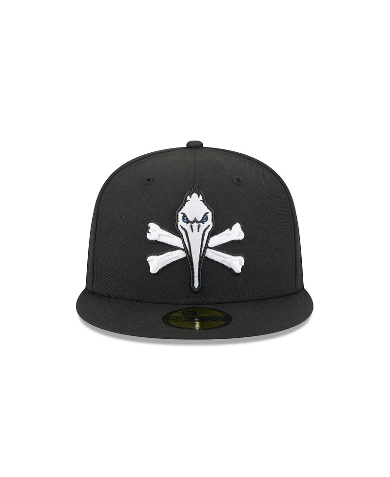 New Era Men's Black Myrtle Beach Pelicans Theme Nights 59FIFTY Fitted Hat