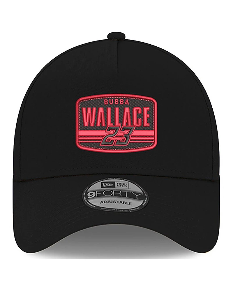 New Era Men's Black Bubba Wallace 9FORTY A-Frame Patch Adjustable Hat