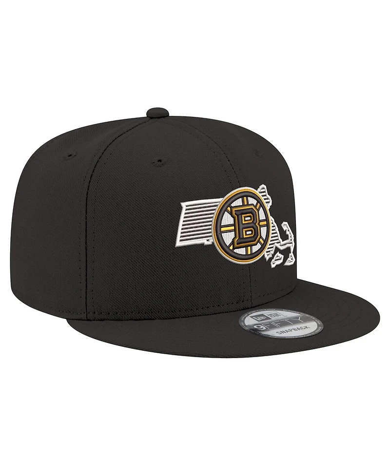 New Era Men's Black Boston Bruins State Pride 9FIFTY Snapback Hat