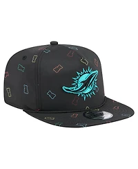 New Era Men's Black Miami Dolphins Gummy Golfer Snapback Hat
