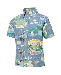 Reyn Spooner Big Boys and Girls Blue Peanuts Beagle Scouts 50th Anniversary Button-Up Shirt