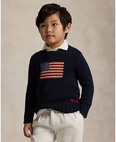 Polo Ralph Lauren Toddler and Little Boys The Iconic Flag Sweater