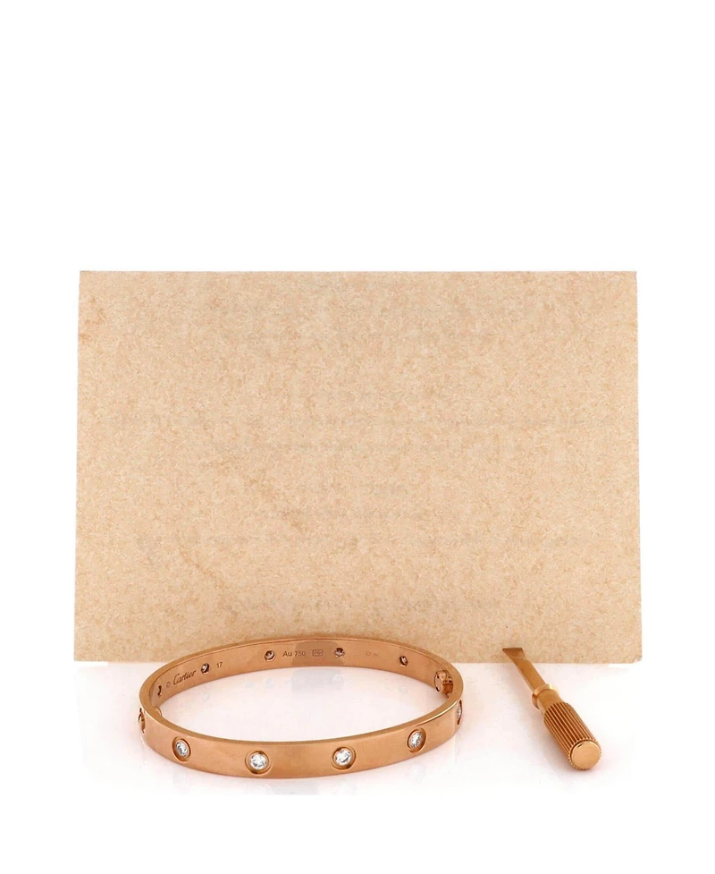 Pre-Owned Cartier Love 10 Diamond Bracelet 18K Rose Gold with Diamonds