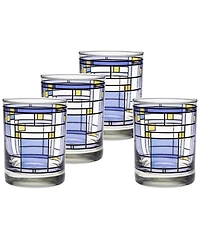 Frank Lloyd Wright Oak Park Double Old Fashioned Glasses, Set of 4