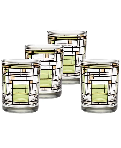Frank Lloyd Wright Oak Park Double Old Fashioned Glasses, Set of 4