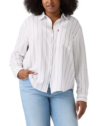 Levi's Plus Darlene Striped Linen-Blend Shirt