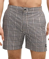 Boss by Hugo Men's Micro-Print Swim Shorts