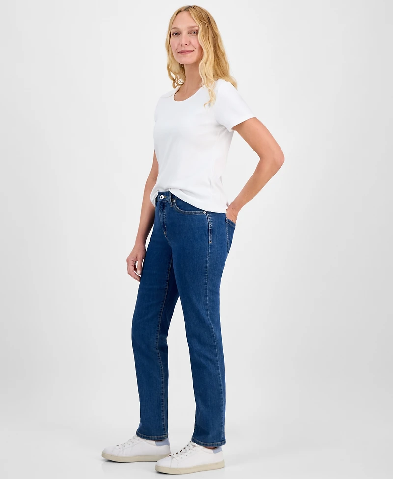 Style & Co Women's Mid-Rise Straight-Leg Denim Jeans, Exclusively at Macy's