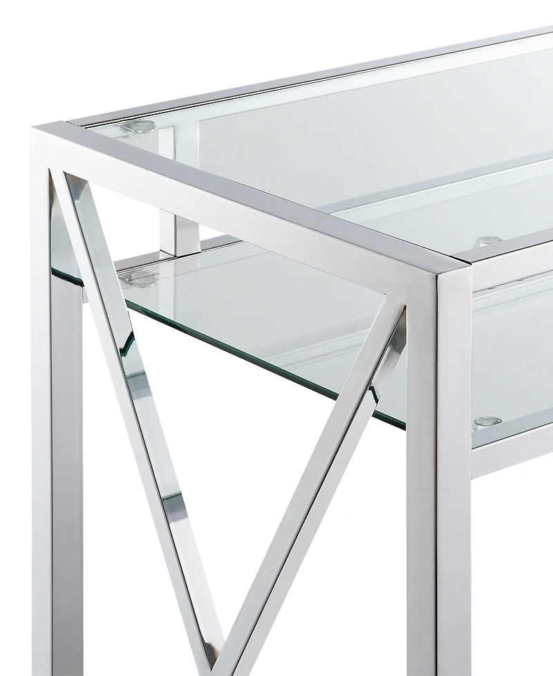 Convenience Concepts Oxford Chrome 42" Desk with Shelf