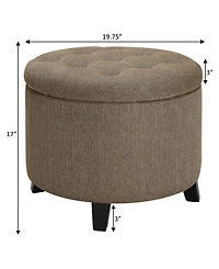 Convenience Concepts 19.75" Designs4Comfort Round Storage Ottoman